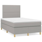 Boxspring met matras stof lichtgrijs 120x190 cm