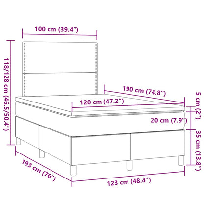 Boxspring Met Matras Stof 120 x 190 cm Blauw