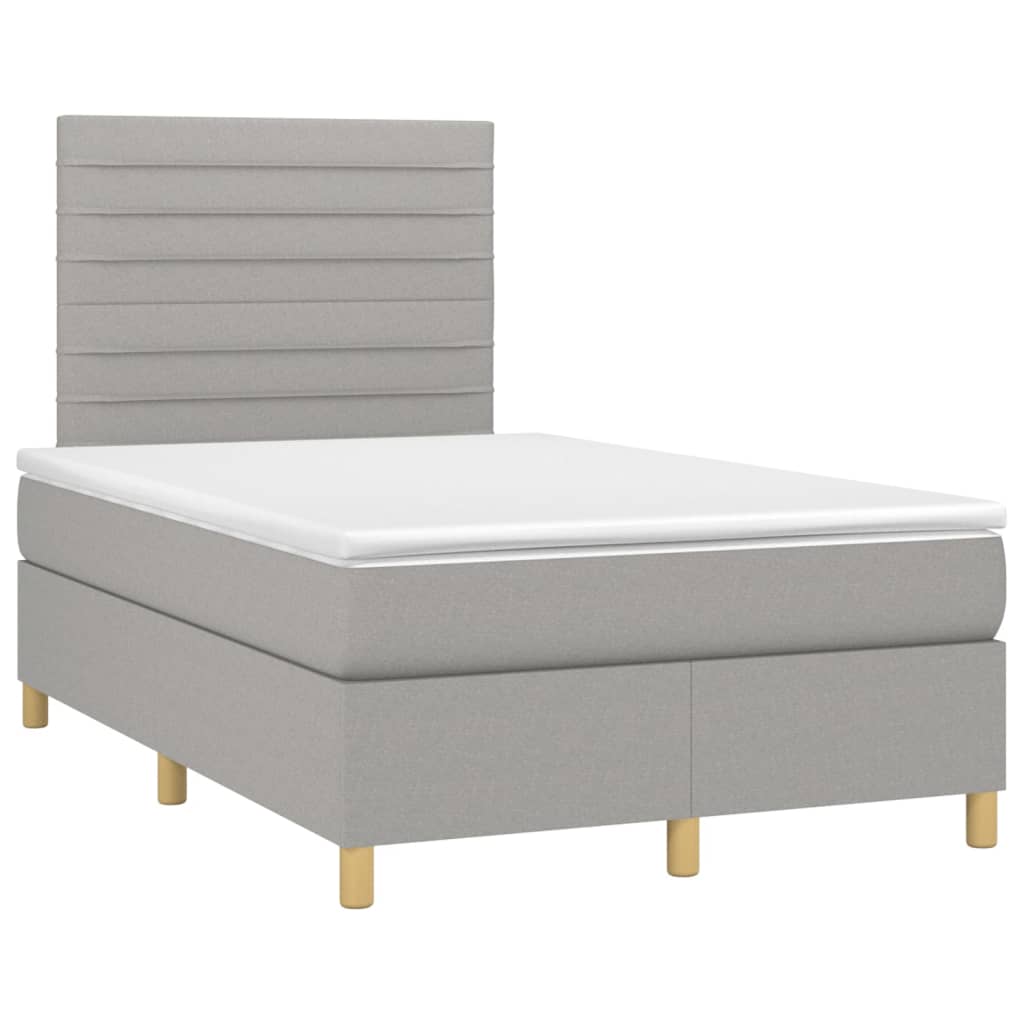 Boxspring met matras stof lichtgrijs 120x190 cm