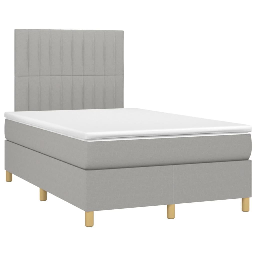 Boxspring Met Matras Stof Lichtgrijs 120X190 Cm