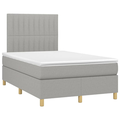 Boxspring Met Matras Stof Lichtgrijs 120X190 Cm