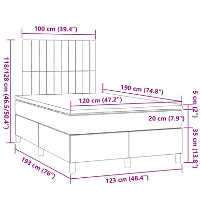 Boxspring Met Matras Stof 120 x 190 cm Donkerbruin