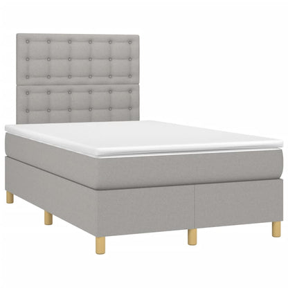 Boxspring met matras stof lichtgrijs 120x190 cm