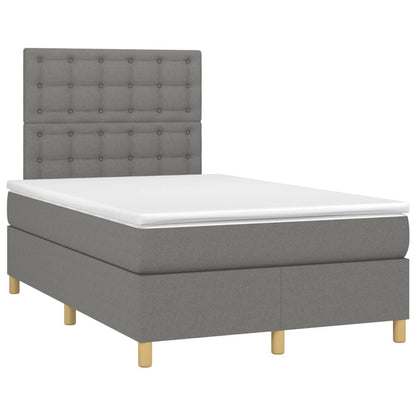 Boxspring met matras stof donkergrijs 120x190 cm