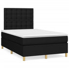 Boxspring Met Matras Stof Zwart 120X190 Cm