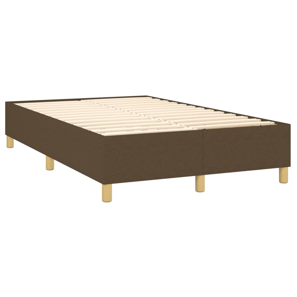 Boxspring met matras stof donkerbruin 120x190 cm