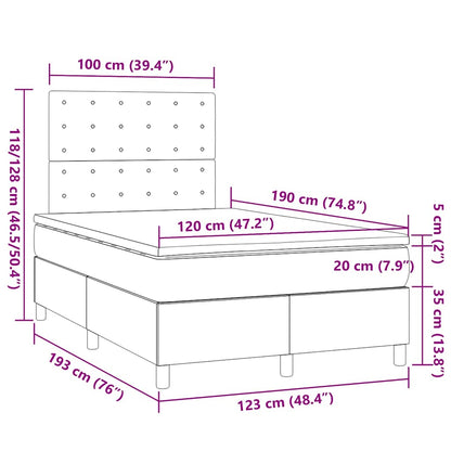 Boxspring met matras stof crèmekleurig 120x190 cm