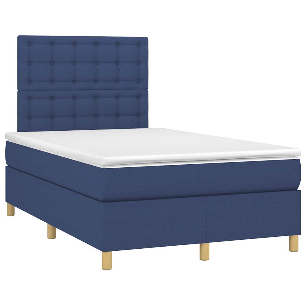 Boxspring Met Matras Stof 120 x 190 cm Blauw