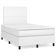 Boxspring met matras 120x190 cm wit kunstleer