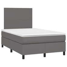 Boxspring met matras kunstleer grijs 120x190 cm