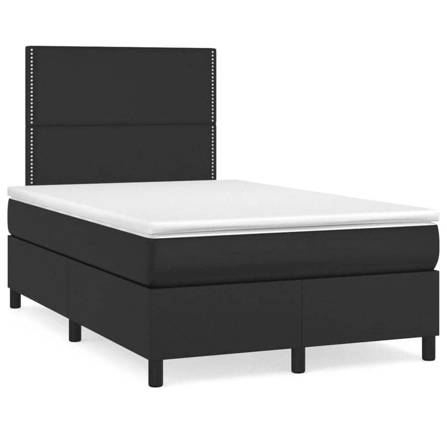 Boxspring Met Matras Kunstleer Zwart 120X190 Cm