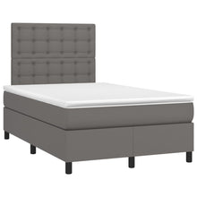 Boxspring Met Matras Kunstleer Grijs 120X190 Cm