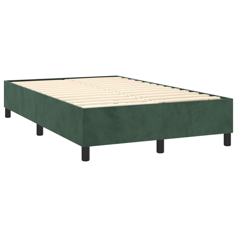 Boxspring Met Matras Fluweel Donkergroen 120X190 Cm