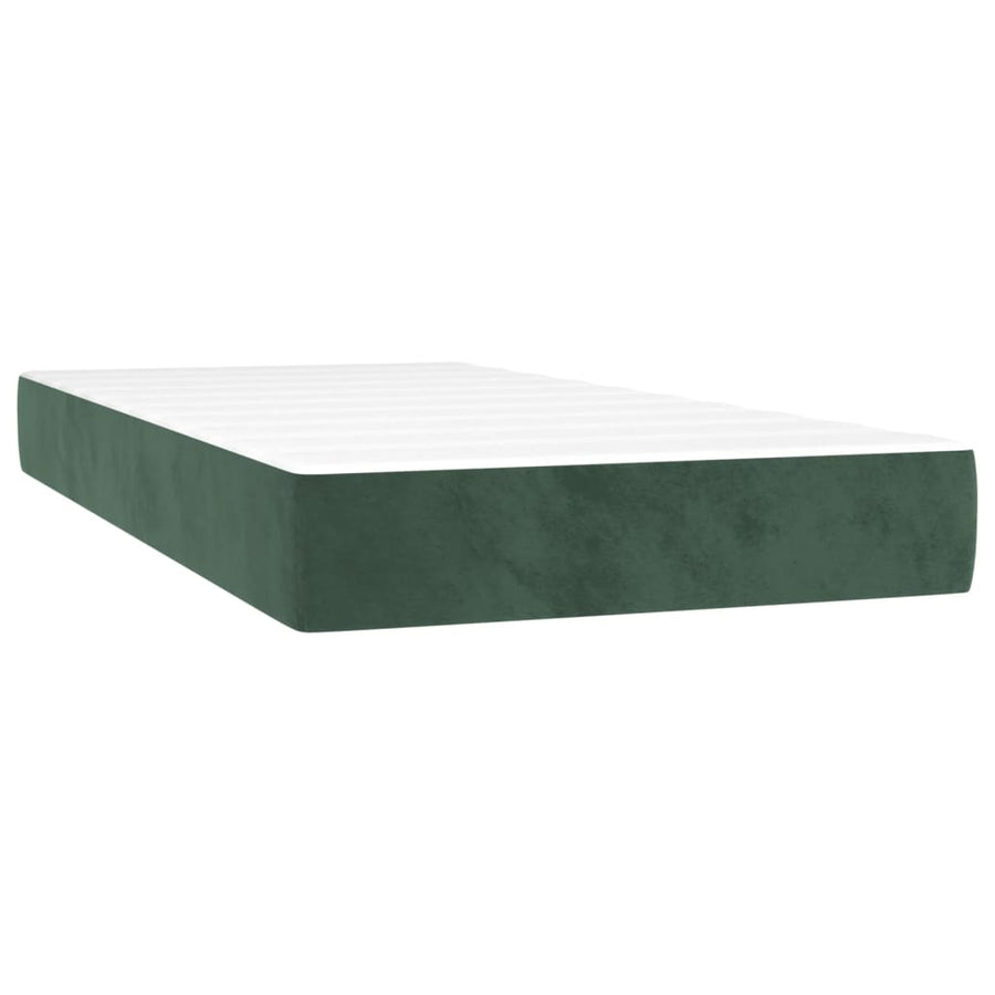 Boxspring Met Matras Fluweel Donkergroen 120X190 Cm