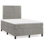 Boxspring met matras 120x190 cm lichtgrijs fluweel