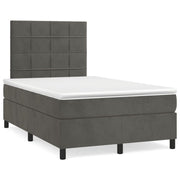 Boxspring met matras 120x190 cm donkergrijs fluweel