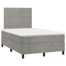Boxspring met matras fluweel lichtgrijs 120x190 cm