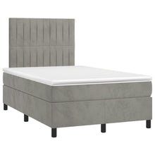 Boxspring met matras fluweel lichtgrijs 120x190 cm