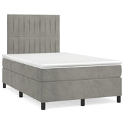 Boxspring 120x190 cm fluweel lichtgrijs