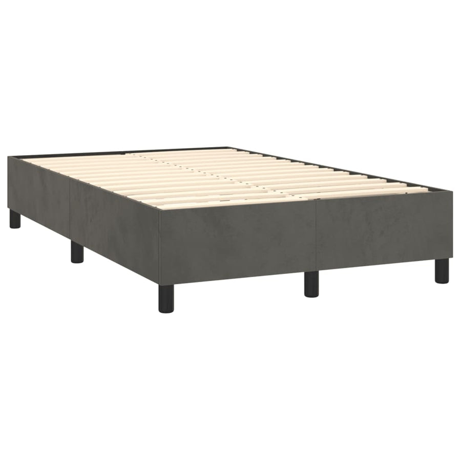 Boxspring met matras fluweel donkergrijs 120x190 cm