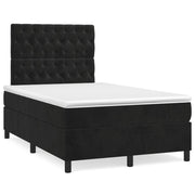 Box spring with velvet mattress black 120x190 cm