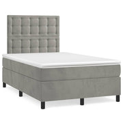 Boxspring met matras 120x190 cm lichtgrijs fluweel