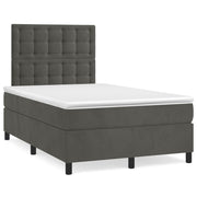 Boxspring met matras 120x190 cm donkergrijs fluweel