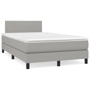 Boxspring 120x190 cm lichtgrijs met matras en LED