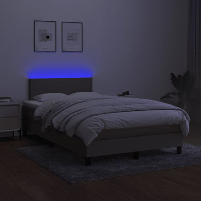 Boxspring met matras en LED stof taupe 120x190 cm