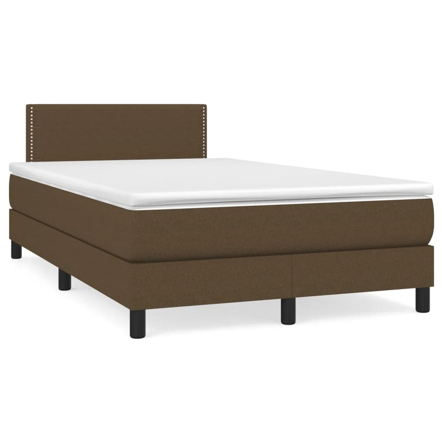 Boxspring met matras en LED stof donkerbruin 120x190 cm 120 x 190 cm Donkerbruin
