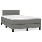 Boxspring met matras en LED stof donkergrijs 120x190 cm