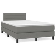 Boxspring met matras en LED 120x190 cm donkergrijs