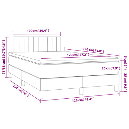 Boxspring met matras en LED stof donkergrijs 120x190 cm 120 x 190 cm Donkergrijs