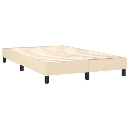 Boxspring Met Matras En Led Stof Crèmekleurig 120X190 Cm