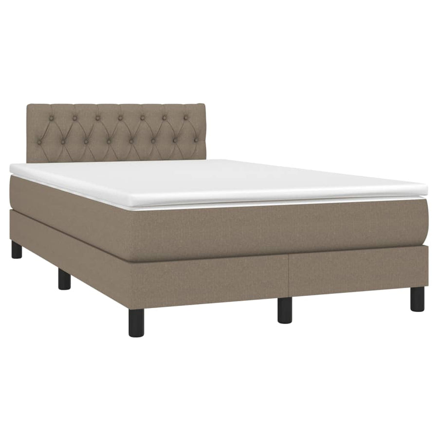 Boxspring met matras en LED stof taupe 120x190 cm