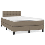 Box spring with mattress and LED fabric taupe 120x190 cm