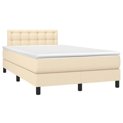Boxspring met matras en LED stof crèmekleurig 120x190 cm