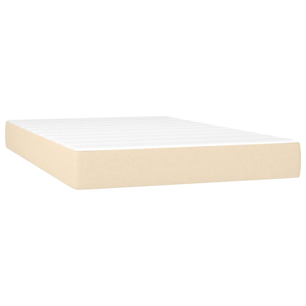 Boxspring met matras en LED stof crèmekleurig 120x190 cm
