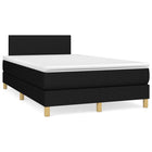 Boxspring Met Matras En Led Stof Zwart 120X190 Cm Grijs