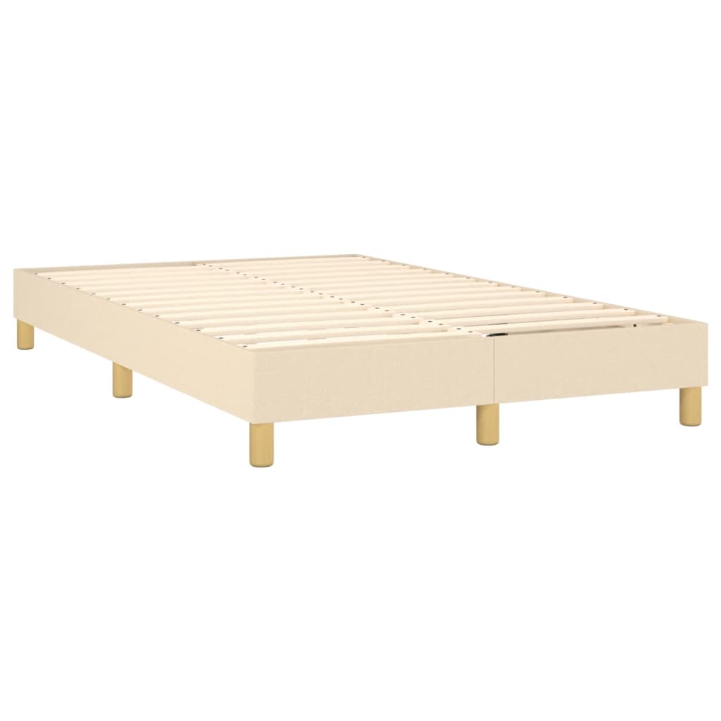 Boxspring Met Matras En Led Stof Crèmekleurig 120X190 Cm