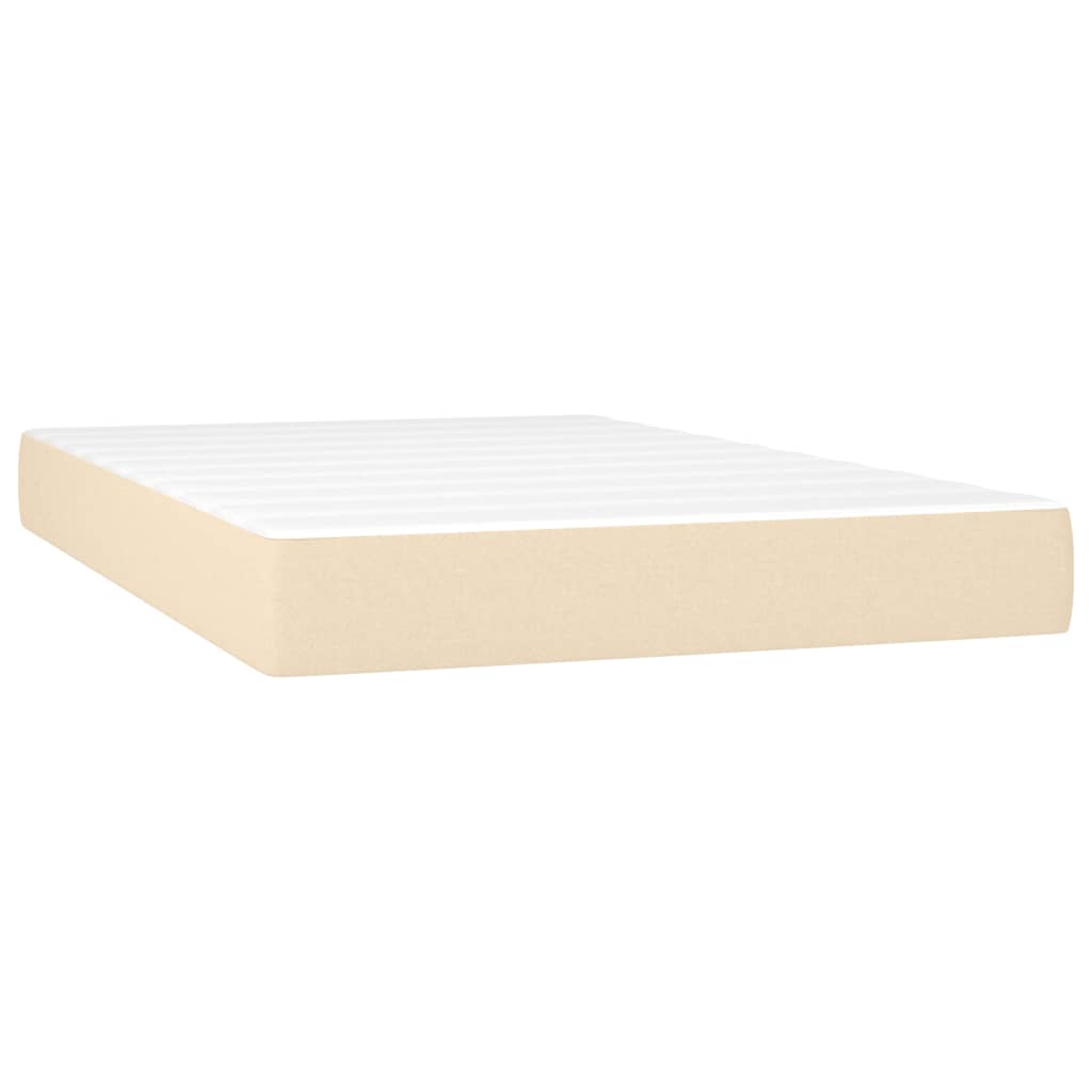 Boxspring Met Matras En Led Stof Crèmekleurig 120X190 Cm