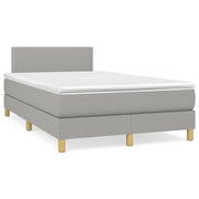 Boxspring met matras LED lichtgrijs 120x190 cm