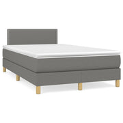 Boxspring met matras en LED 120x190 cm donkergrijs