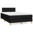 Boxspring Met Matras En Led Stof Zwart 120X190 Cm