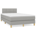 Boxspring Met Matras En Led Stof Lichtgrijs 120X190 Cm