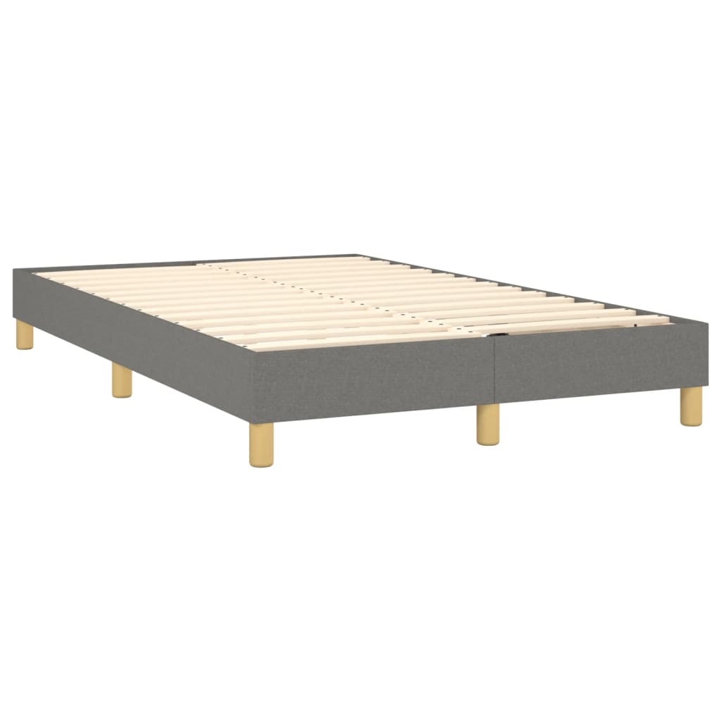 Boxspring Met Matras En Led Stof Donkergrijs 120X190 Cm
