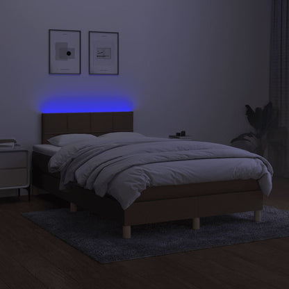 Boxspring met matras en LED stof 120 x 190 cm Blok met vierkanten