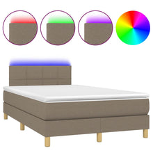 Boxspring met matras en LED stof taupe 120x190 cm 120 x 190 cm Taupe