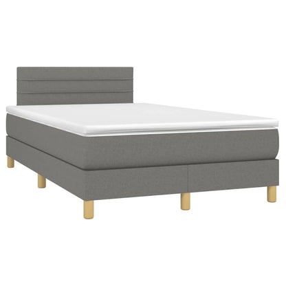 Boxspring met matras en LED stof 120 x 190 cm Blok met vierkanten