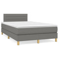 Boxspring met matras en LED stof donkergrijs 120x190 cm